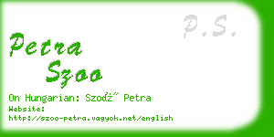 petra szoo business card